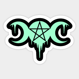 WICCA, WITCHCRAFT, TRIPLE MOON Sticker